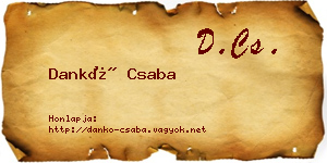 Dankó Csaba névjegykártya